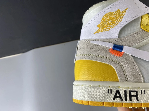 Jordan Powder Air White Off-White AQ0818-149 Yellow-Cone x 1 Dark NRG 0627
